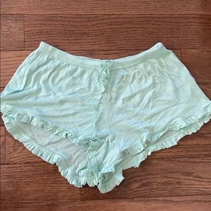 Aerie Mint Green Frilly PJ Sleep Shorts
